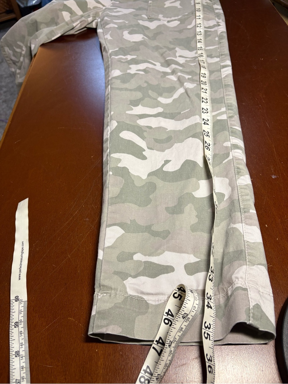 /Gap Girlfriend Khaki Faded Tan & Green Camouflage Streetwear Long Pants Sz 8 - Picture 9 of 10